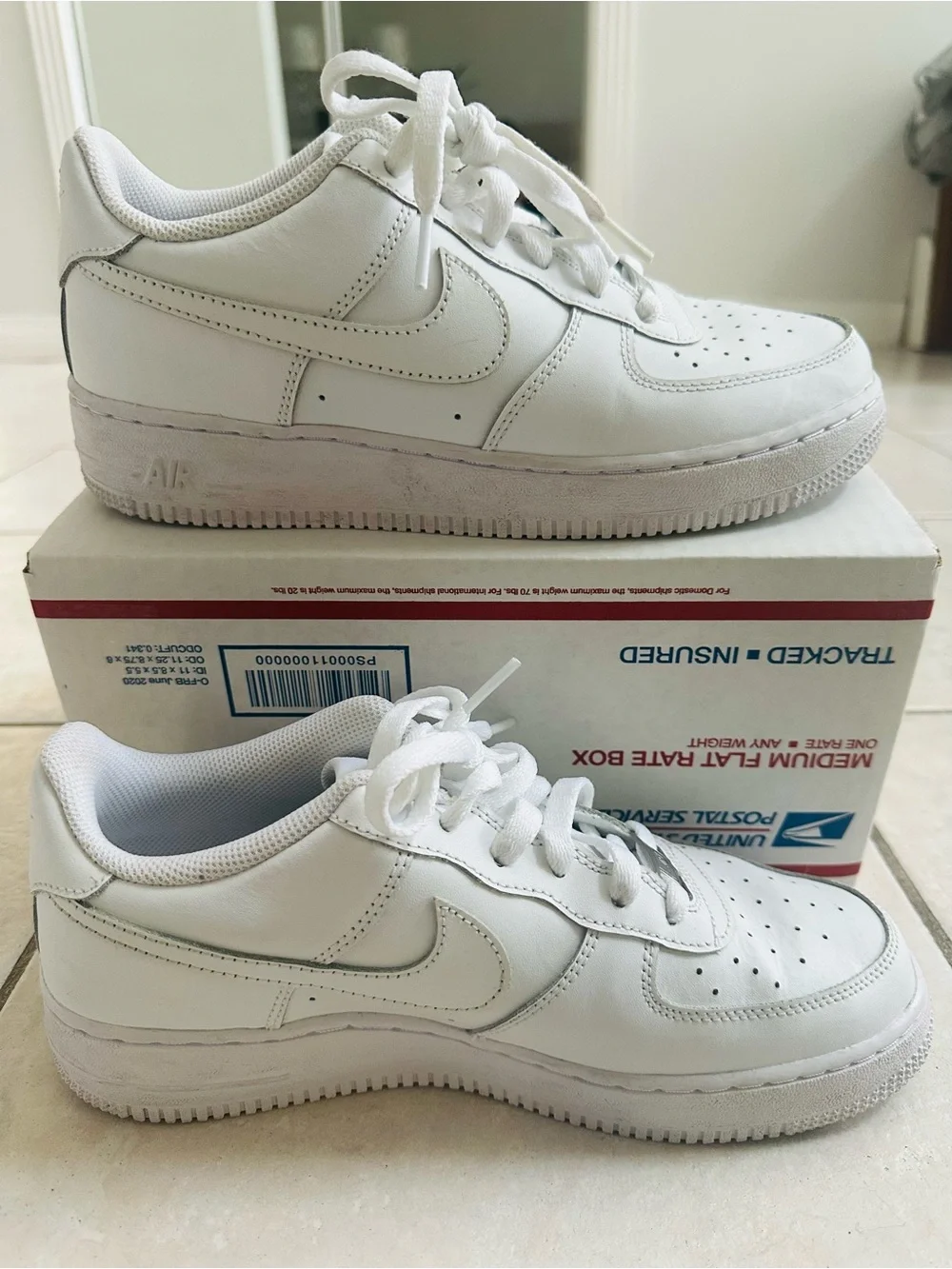 Nike Air Force 1’s White Kids' Sneakers - Picture 3 of 4